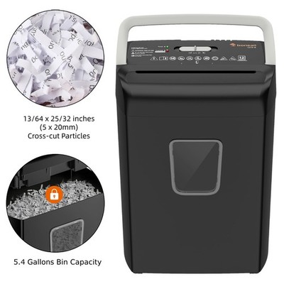 Bonsaii 12-Sheet Cross Cut Paper Shredder with 5.4-Gallon