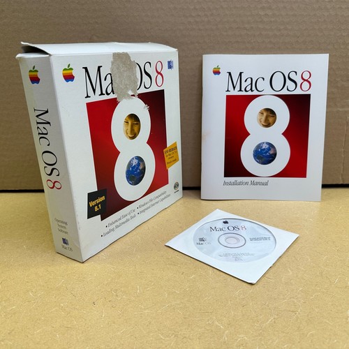 Mac OS8 v8.1 for Macintosh 1998 _ Box, CD, Manual _ Operating System for Apple