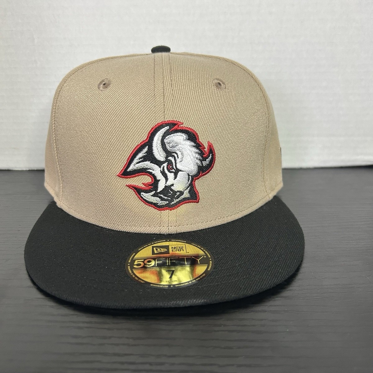 Buffalo Sabres NHL New Era Goathead Tan Hat Cap Fitted Size Adult