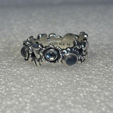  Retired Pandora 🌟 Topaz Moonstone Natures Serenity Ring with box 🌟 Size 56