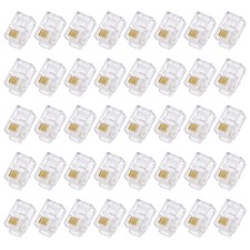 Telephone Modular Plug Male RJ9/RJ10/RJ22 Connectors, Copper Core 4P4C 40pcs