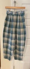 OUTBACK RED VTG 90s Pleated Pants Womens Size 6 Barrel Leg Plaid Green Preppy