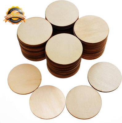 Unfinished Wood Circles Natural Round Cutout Discs DIY Craft 0.11in 100pk
