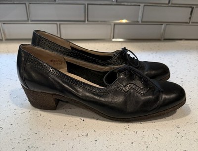 Salvatore Ferragamo パンプス ブラック 7C 1970s Vintage Salvatore Ferragamo Italy Black Oxford Block Heels