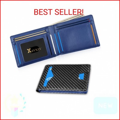 XZVXZV Man Slim Wallet Leather Money Clip RFID Blocking Front Pocket Minimalist