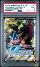 Greninja & Zoroark Gx 201/214 Unbroken Bonds Pokemon PSA 9