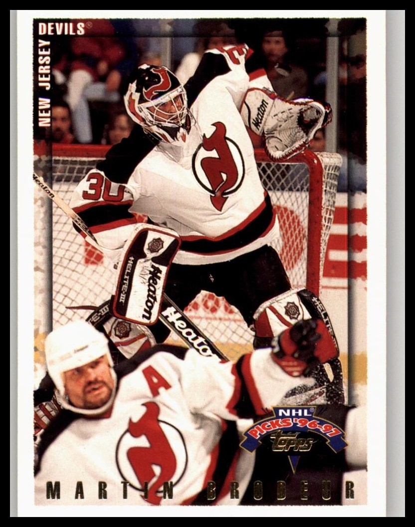 Martin Brodeur #27 Hockey Cards 1996 Topps trading card — raw and PSA graded price guide