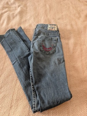 True Religion Stella Skinny Jeans Womens 27 Medium Wash Blue Low Rise USA 