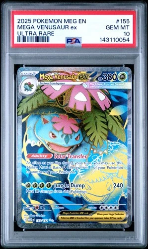 2025 POKEMON MEG EN-MEGA EVOLUTION ULTRA RARE #155 MEGA VENUSAUR EX PSA 10
