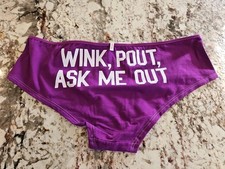 True Vintage Victoria's Secret PINK "WINK, POUT, ASK ME OUT" Hipster Panties LG