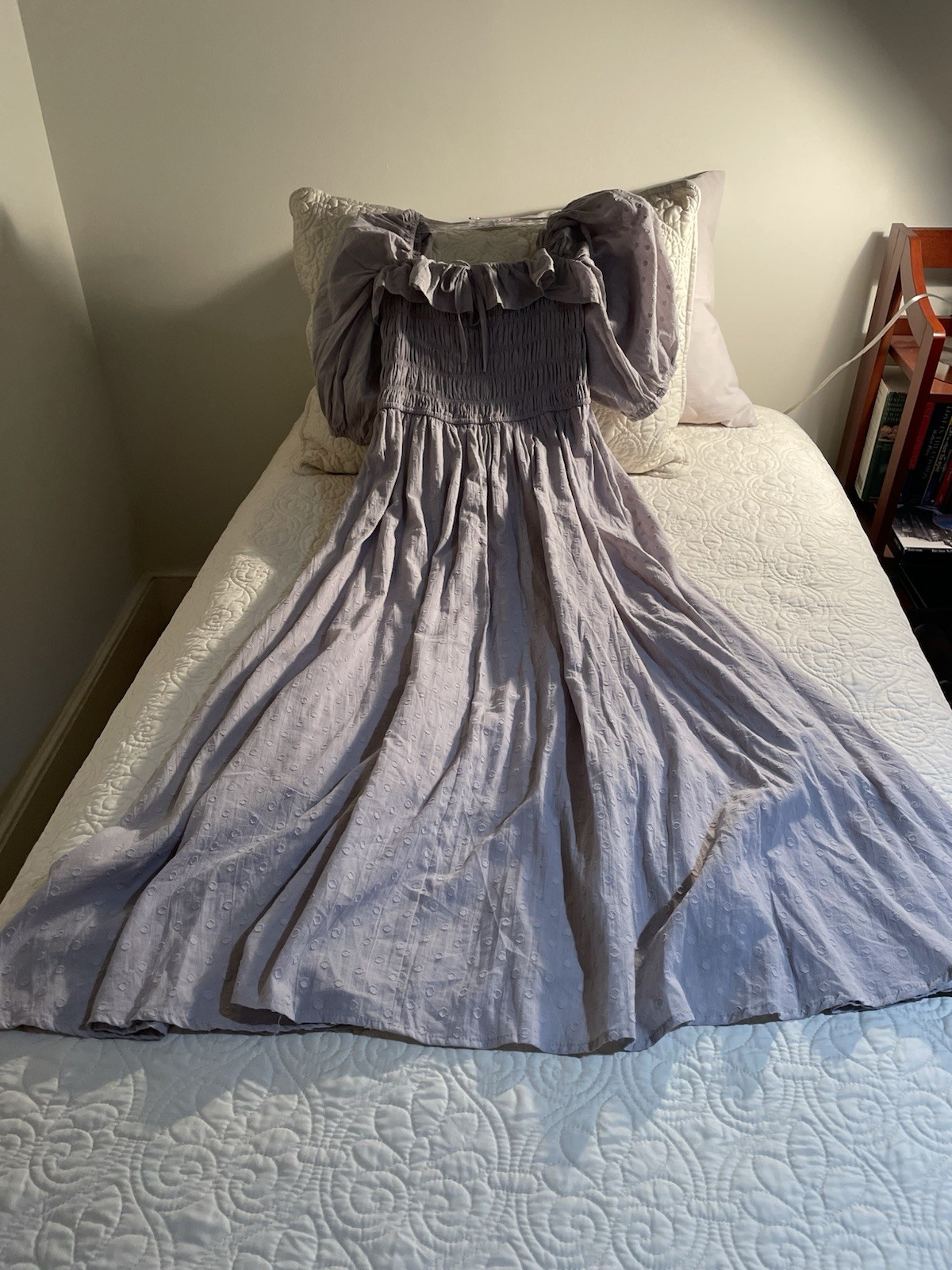 R Vivimos Maxi Dress Sz M Gray Renaissance Milkmaid Coquette Peasant Prairie NWT