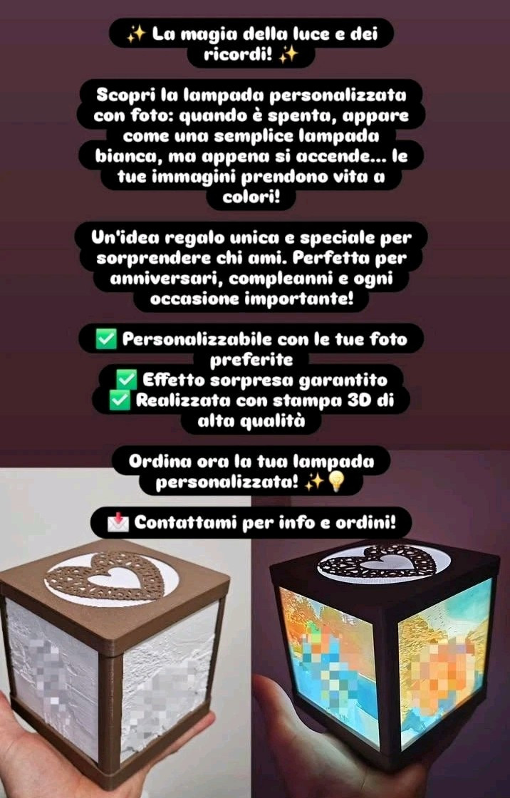 Lampada Con Foto Personalizzate