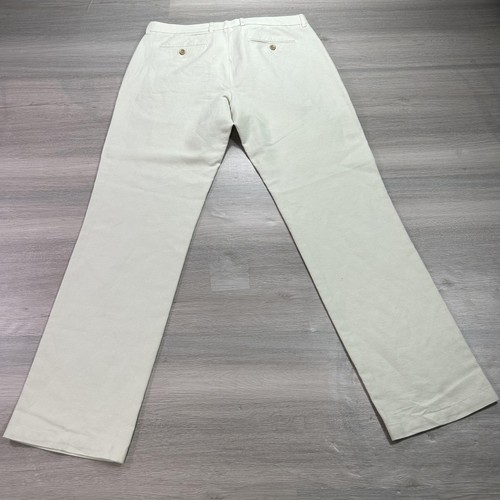 Banana Republic Hose Herren 34x34 Stone Kentfield Leinen Baumwolle Chino gerades Bein - Bild 2 von 13