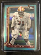 Trent Williams 2025 Topps Chrome Aqua Refractor /299 49ers