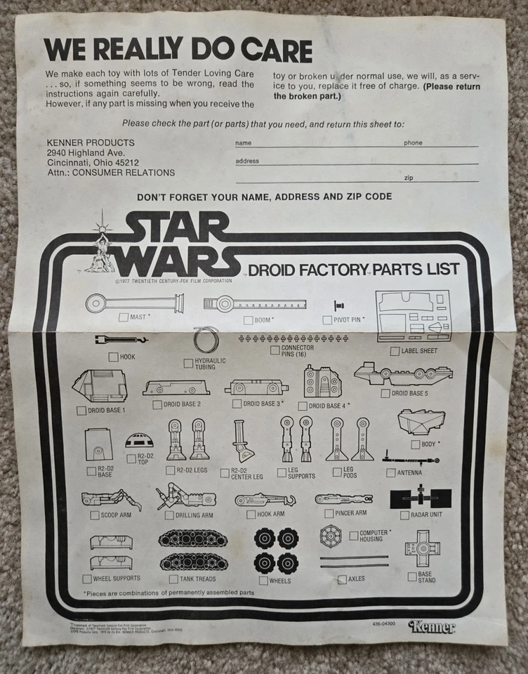 Vintage 1979 Star Wars Kenner DROID FACTORY, Aproximadamente 99% Completo com Caixa e Papel - Imagem 4 de 4