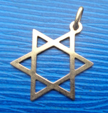 Ciondolo Stella Di Davide Oro 9ct Giallo Vintage Di UnoAErre Italia