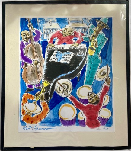  Robert Lederman "Harlem Jam Session"(1990) Signed and Mounted by the artist  - Picture 2 of 8