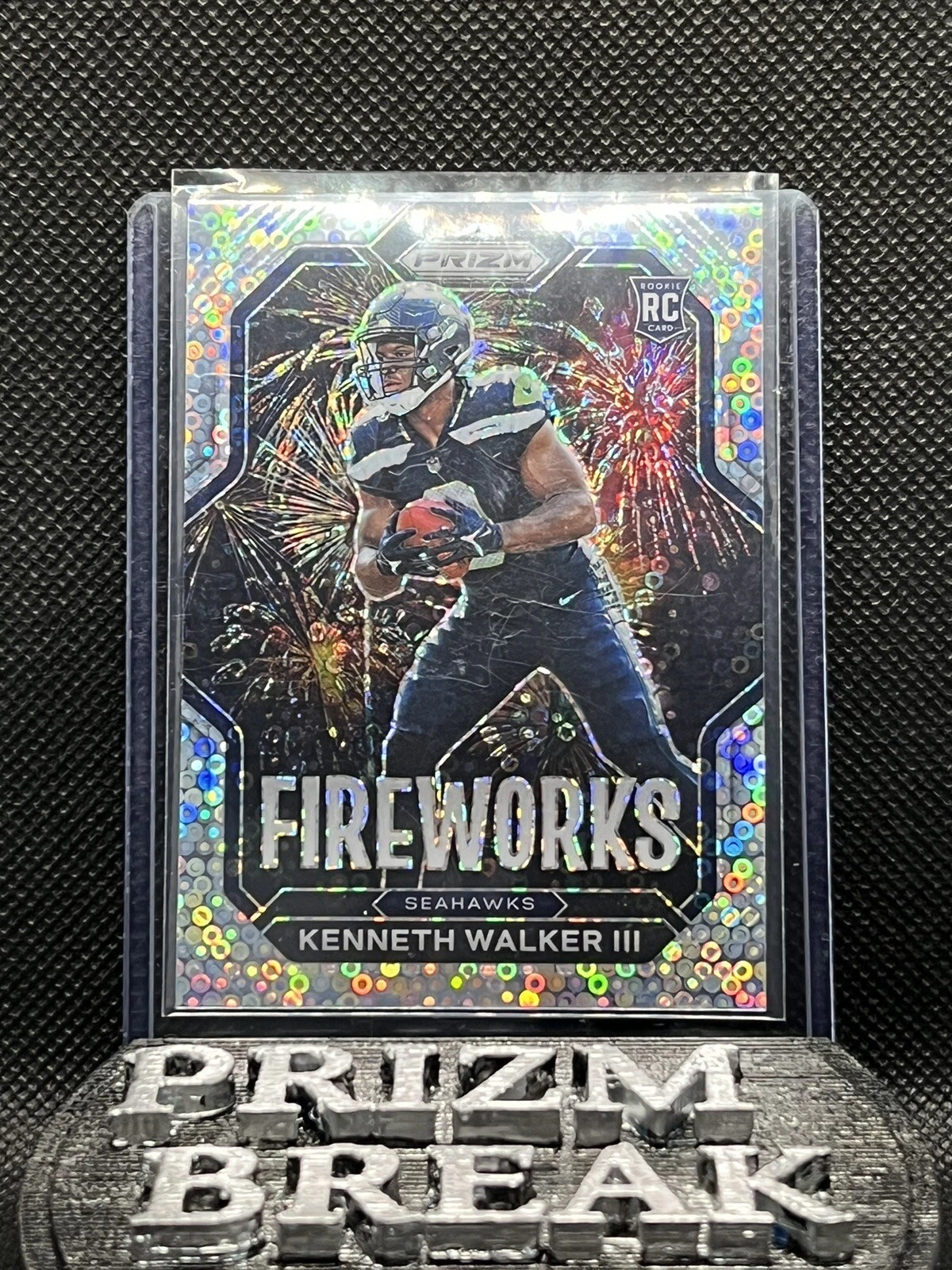 2022 Panini Prizm Fireworks Kenneth Walker III RC Rookie Silver Disco Seahawks