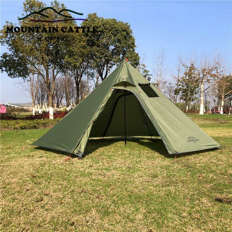 4 Person Ultralight OutDoor Camping Teepee Tent with Chimney Hole Pyramid  Tent | eBay