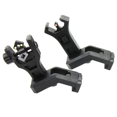 Foldable 45 Degree Fiber Optics Iron Sights Offset Front and Rear Sight
