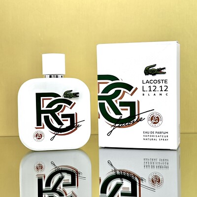 LACOSTE L.12.12 Blanc ROLAND GARROS Men COLOGNE 3.3oz EDP Spray NEW-SEALED (BC11