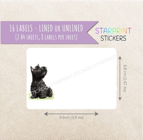 Scottish Terrier Scottie Etiketten, 16 Aufkleber, personalisiert mit Rücksendeadresse - Bild 4 von 11