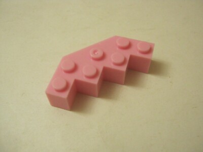 Unbranded x2 Bright Pink 4x4 Cut Corner Block, Works With Lego, Mega (021-24)