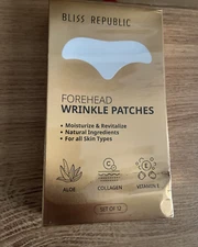 12 Forehead Wrinkle Patches Advanced by Bliss Republic EXP 1/27 NEW