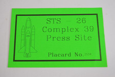 NASA STS-26 Press Site Pass Complex 39 Discovery Space Shuttle 1980s Neon Green