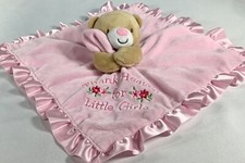 Baby Starters Teddy Bear Lovey Security Blanket Plush Rattle Pink Thank Heaven