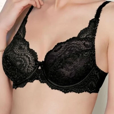 Playtex Flower Elegance Bra Black Size 34C Underwired Full Cup Lace P5832 New - Image 1 of 4