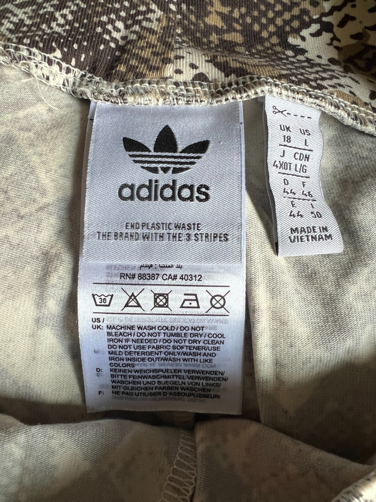 adidas python print striped athletic biker shorts… - image 3