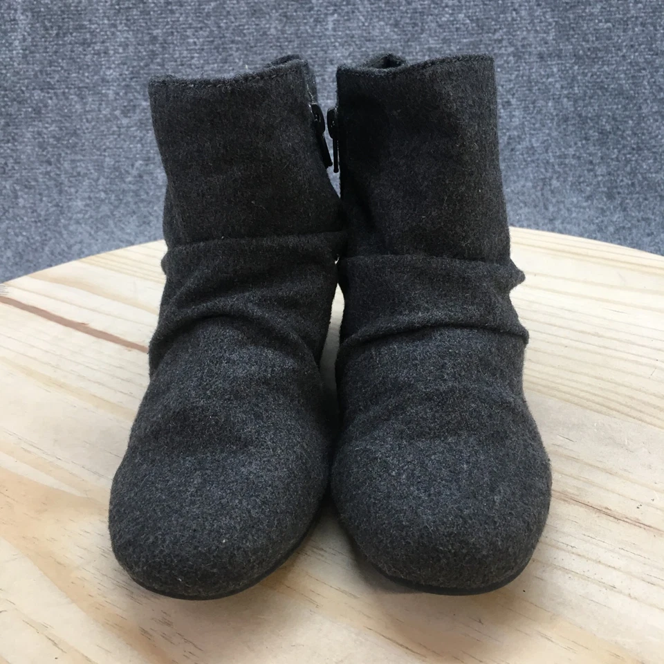 Botas Blowfish Malibu para mujer 8 grises hebilla holgada cremallera lateral cuña botines al tobillo Foto 4 de 4