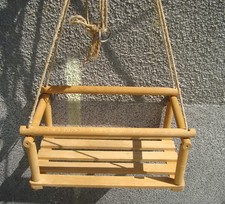 Vintage Wooden Outdoor Swing Seat with safety bar Toddle Child Toys