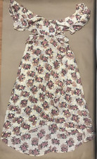 Nasty Gal Floral Gold Speckle Open Back Maxi Dress Cream UK 8 (120523sh)