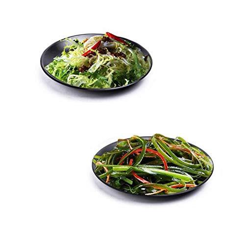 Plato de cena reutilizable apto para lavavajillas lavable, 9 pulgadas de melamina, juego de 3, negro - Imagen 3 de 6