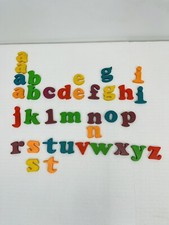 Vintage Refrigerator Magnets Plastic Colors Alphabet 35 Pieces NO Q 