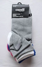Capelli Sport Unisex Adults' Lightweight Low Cut Sock 6-Pack DM3 Multi Large NWT