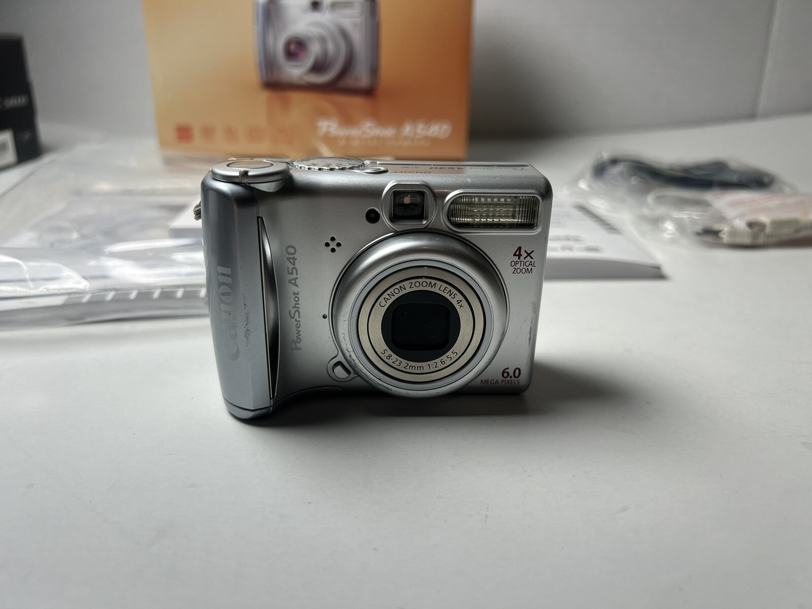 Canon PowerShot A540 6.0MP Digital Camera Silver Tested W/User Manual