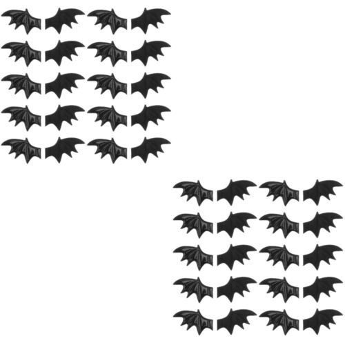 20 Pairs Lackleder Fledermausflügel Kind Haarnadel-Dekoration Abzeichen Annähen - Bild 1 von 12