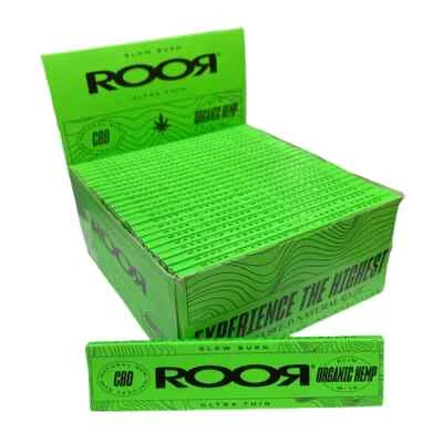 ROOR Organic Hemp Rolling Paper + Tips Ultra Thin Slim King Size 32 Booklets