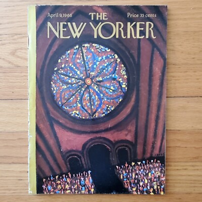 New Yorker Robert Kraus Artist Full Magazine Stained Glass Window April 9 1966