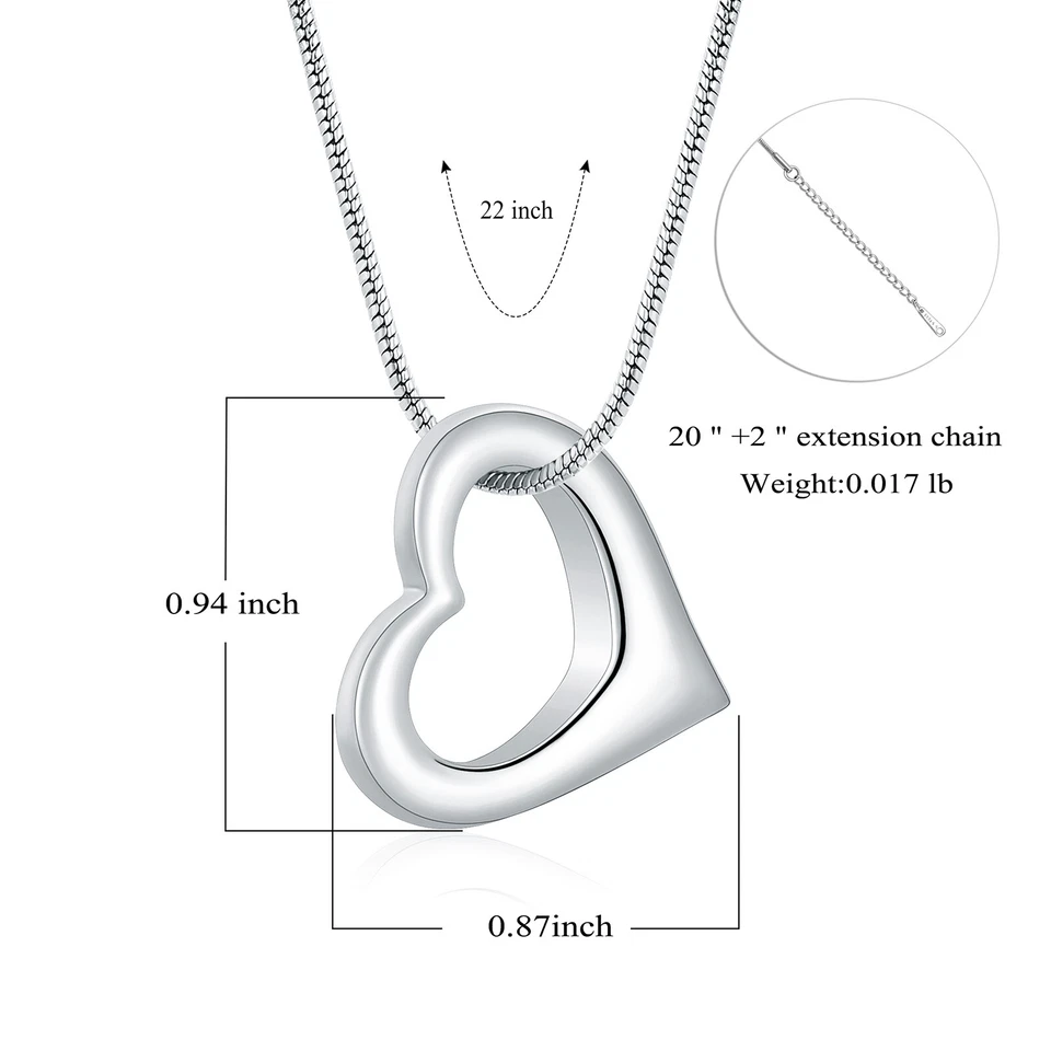 Herz Asche Anhänger Urnenketten Für Asche Kette Urne Halskette Für Asche Schmuck - Bild 2 von 4