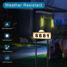 House Number Sign Logo Solar LED Light Letter Address Plaque Outdoor Waterproof