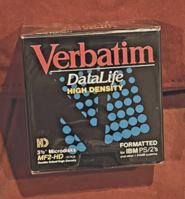 Verbatim DataLife High Density 3.5'' Microdisks Double Sided MF2-HD 10 Disks New