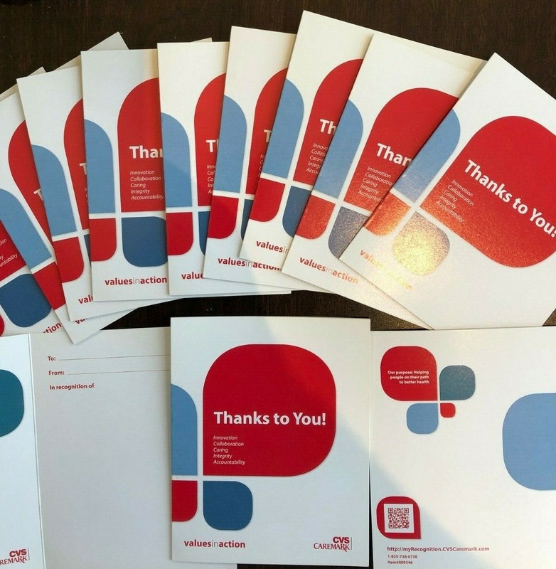 CVS Branded Pharmacist Thank You Recognition Cards - lot of 2