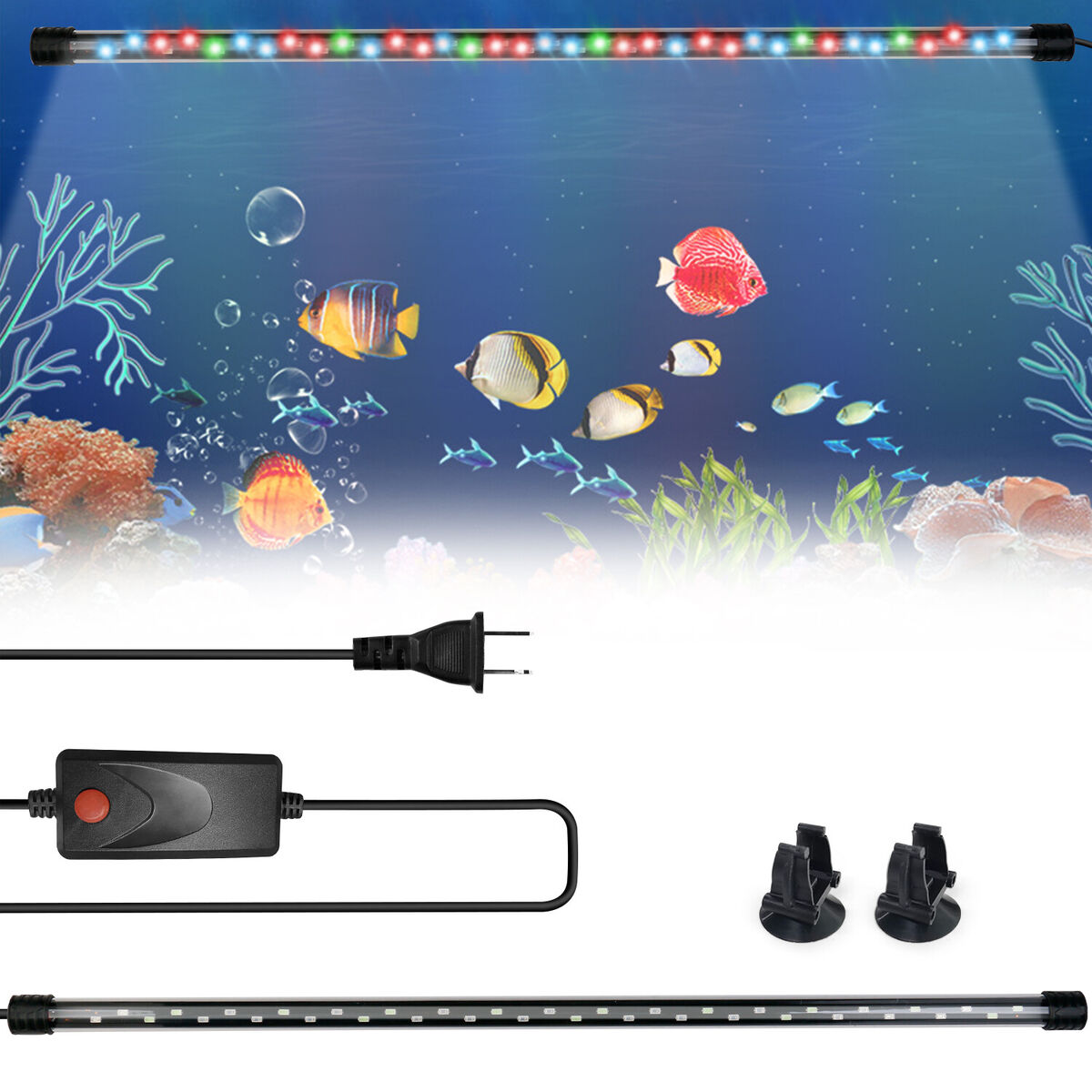 Aquarium Light 10/30/36 LED Fish Tank RGB Submersible Underwater