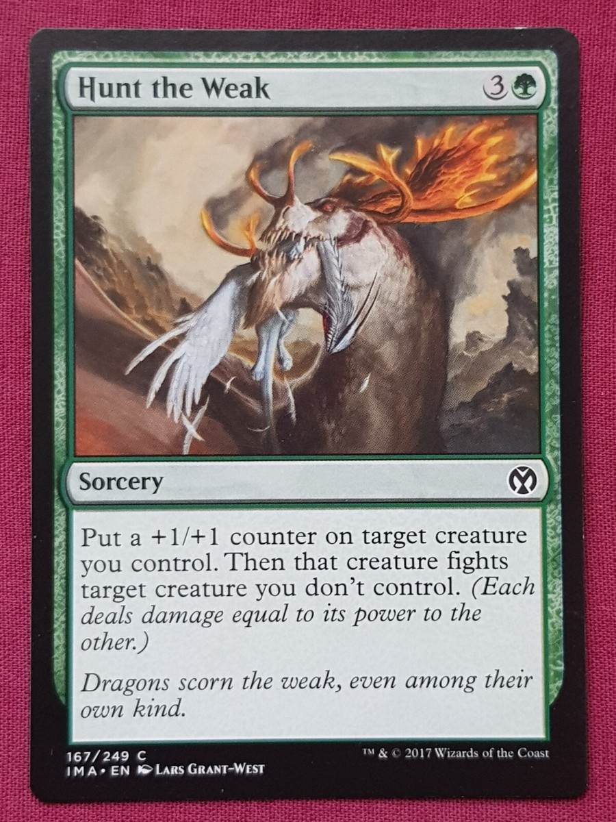 Magic The Gathering ICONIC MASTERS HUNT THE WEAK green card MTG | eBay Magic The Gathering ICONIC MASTERS HUNT THE WEAK green card MTG | eBay