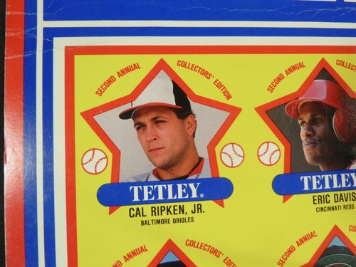 1989 Tetley Tea Baseball Card Set Uncut Sheet of 20 Ripken Puckett McGwire Etc. - Picture 8 of 9