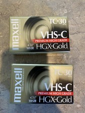 NEW Maxell VHS-C HGX-Gold TC-30 Premium High Grade Blank Camcorder Tapes, 2 Pack